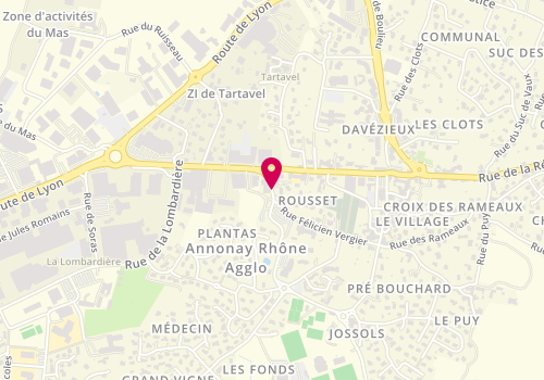 Plan de A.A Pagagnelli Auclair Services, 55 Rue Jules Ferry, 07430 Davézieux