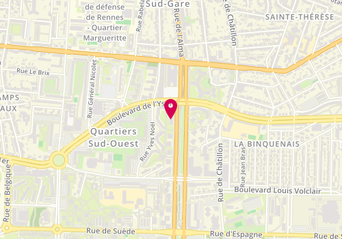 Plan de Origami, 10 Bis avenue Henri Fréville, 35200 Rennes