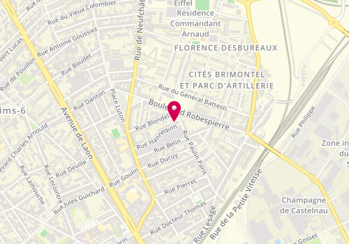 Plan de MARTINS Jérôme, 41 Rue Hannequin, 51100 Reims